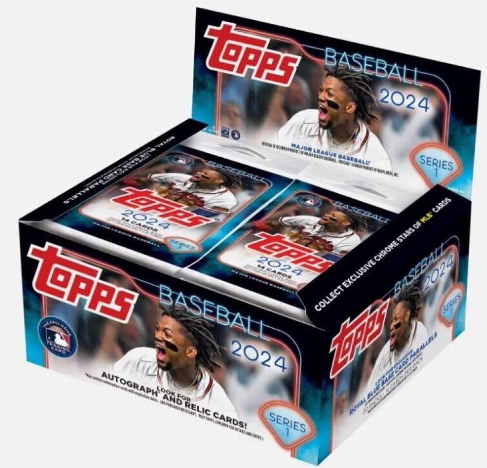 2024 Topps Series 1 Baseball Factory Sealed Retail Display Box - 20 Packs (14 Cards Each) 280 Total Cards - Chase Evan Carter & Jasson Dominguez Rookie Cards - Possible Autographs & Relics - Perfect for Collectors, Investors & Fantasy Baseball Fans