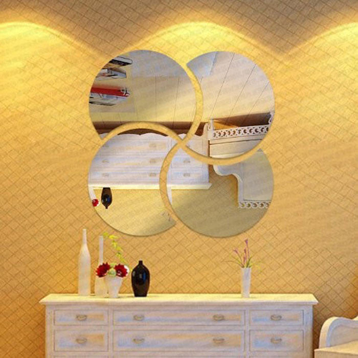 3D Circles Mirror Puzzle - Unique Home Decor Wall Stickers for Living Room, Bedroom & Office - Modern Geometric Mirror Art for Stylish Interior Design