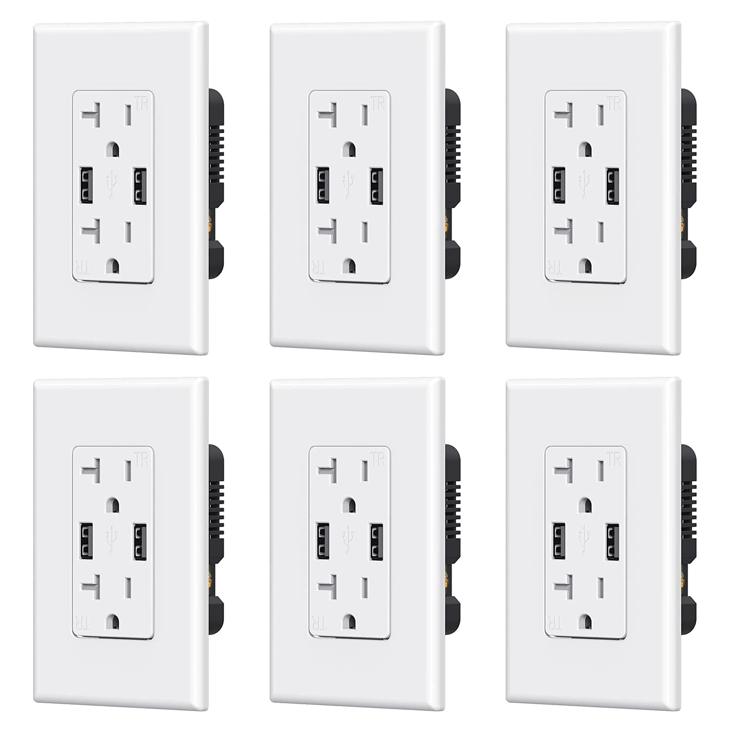 ELEGRP 4.0 Amp USB Charger Wall Outlet with Digital Dimmer Light Switch - Perfect for Home, Office, and Smart Lighting Control