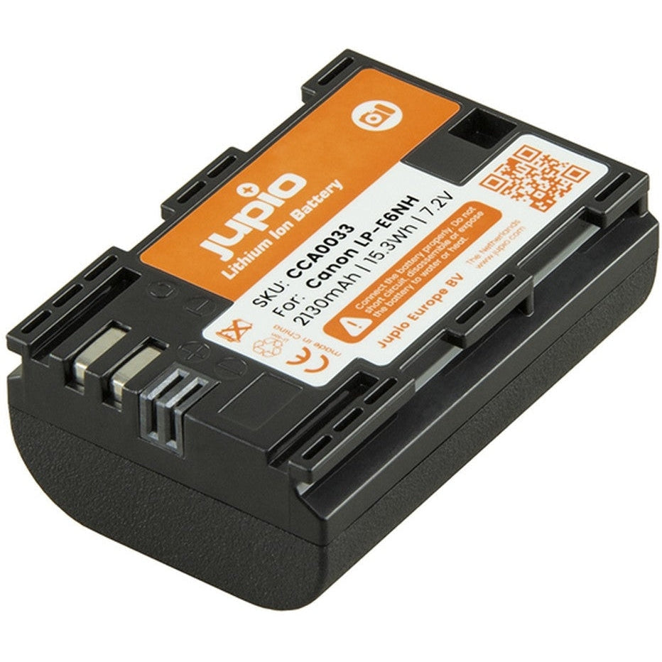 Jupio LP-E6NH Replacement Battery for Canon Cameras - 7.2V 2130mAh High Capacity - Compatible with EOS 5D Mark IV, 6D, 7D, 80D & More - Perfect for Travel, Wedding & Outdoor Photography