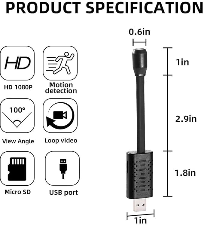 1080P Flexible Neck Wireless Security Camera with Motion Detection - Indoor/Outdoor Wi-Fi Surveillance for Home, Office & Baby Monitoring | Night Vision, Live View & Mobile Alerts
