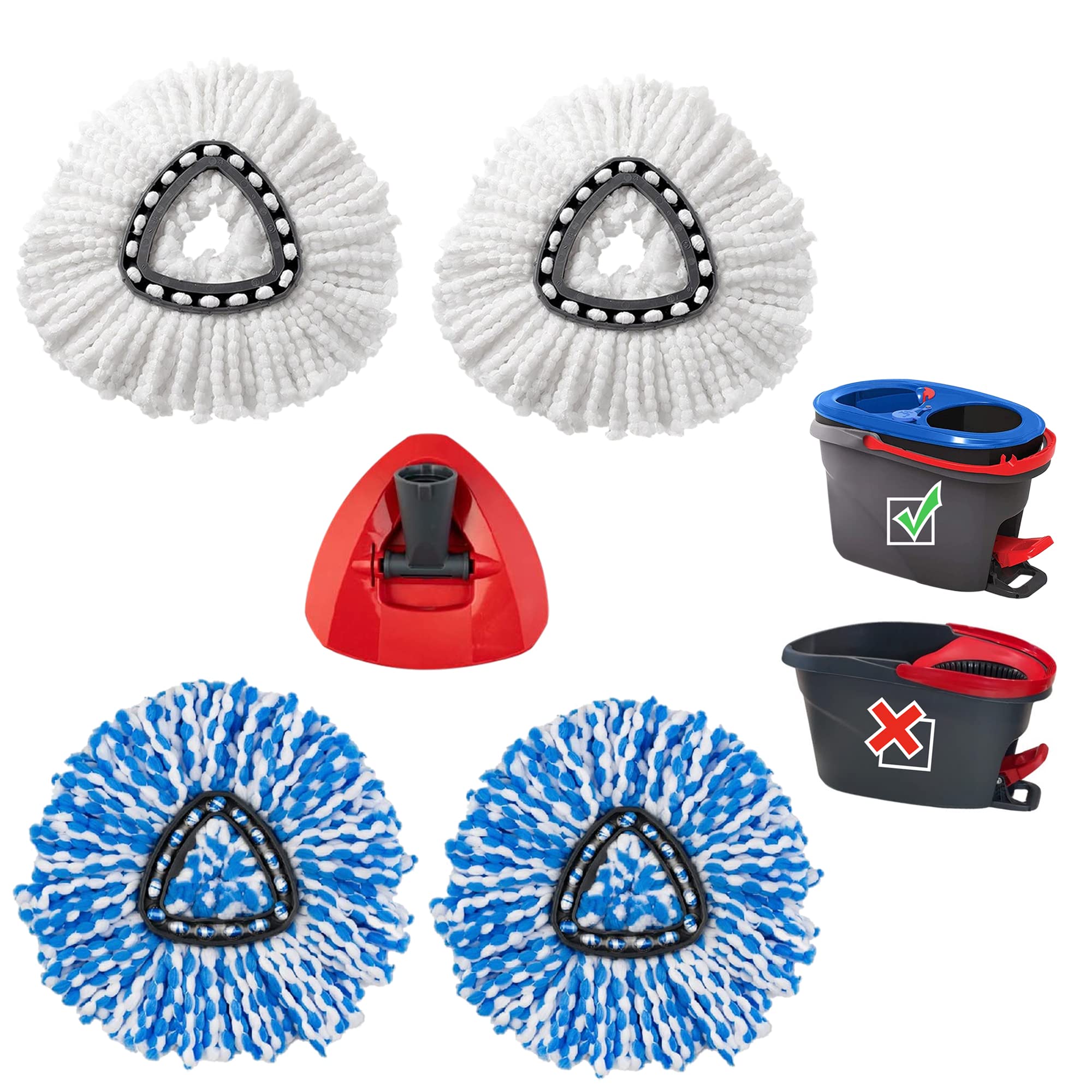 O-Cedar Mop Head Replacement – 4 Pack Durable & Machine Washable Spin Mop Heads with Triangle Base – Fits O-Cedar Mop, Spin Mop & Ocedar Mop – Perfect for Hardwood Floors, Tile & Kitchen Cleaning