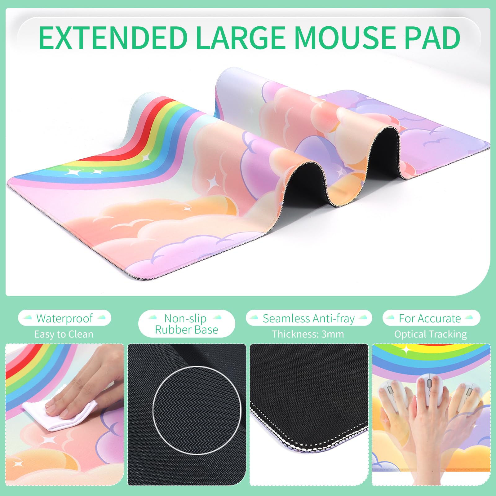 Large Gaming Mouse Pad Set with Keyboard Wrist Rest & Mouse Wrist Support - Ergonomic Desk Mat for Pain-Free Typing - Perfect for Home Office & PC Gaming Setup