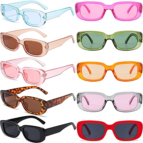 10 Mixed Colors Small Square Sunglasses