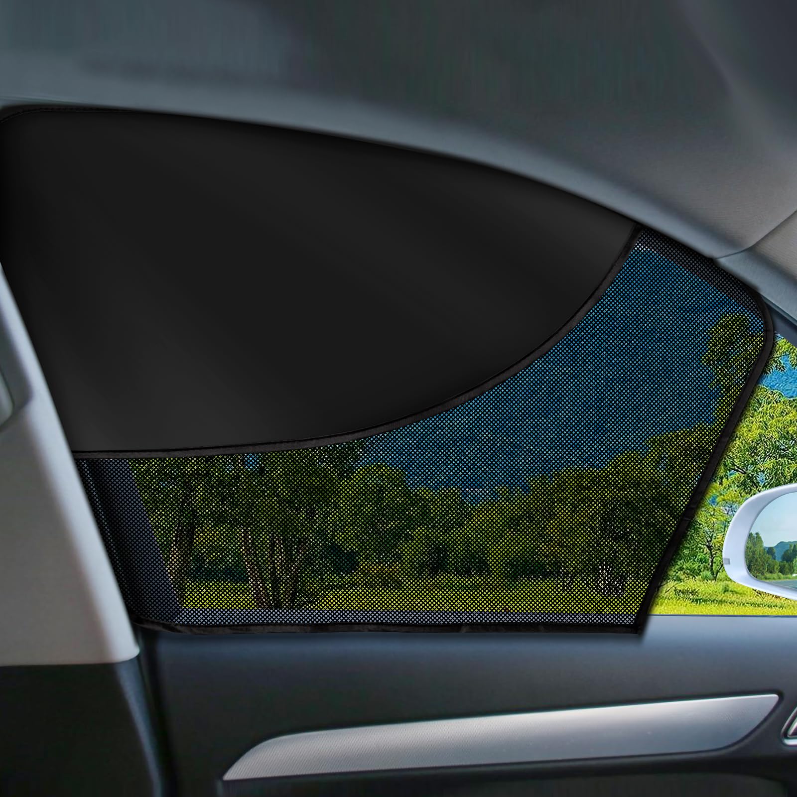 2 Pack Magnetic Car Window Shades - Double Layer UV & Heat Blocking Sun Shades for Front & Side Windows | Reduce Glare & Protect Interior | Perfect for Driving, Parking & Travel Accessories