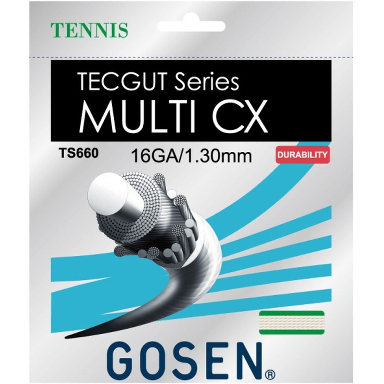 GOSEN Multi CX Tennis String - Natural, Durable & Superior Tension Retention | Multifilament Performance for Competitive Play & Tournament Matches