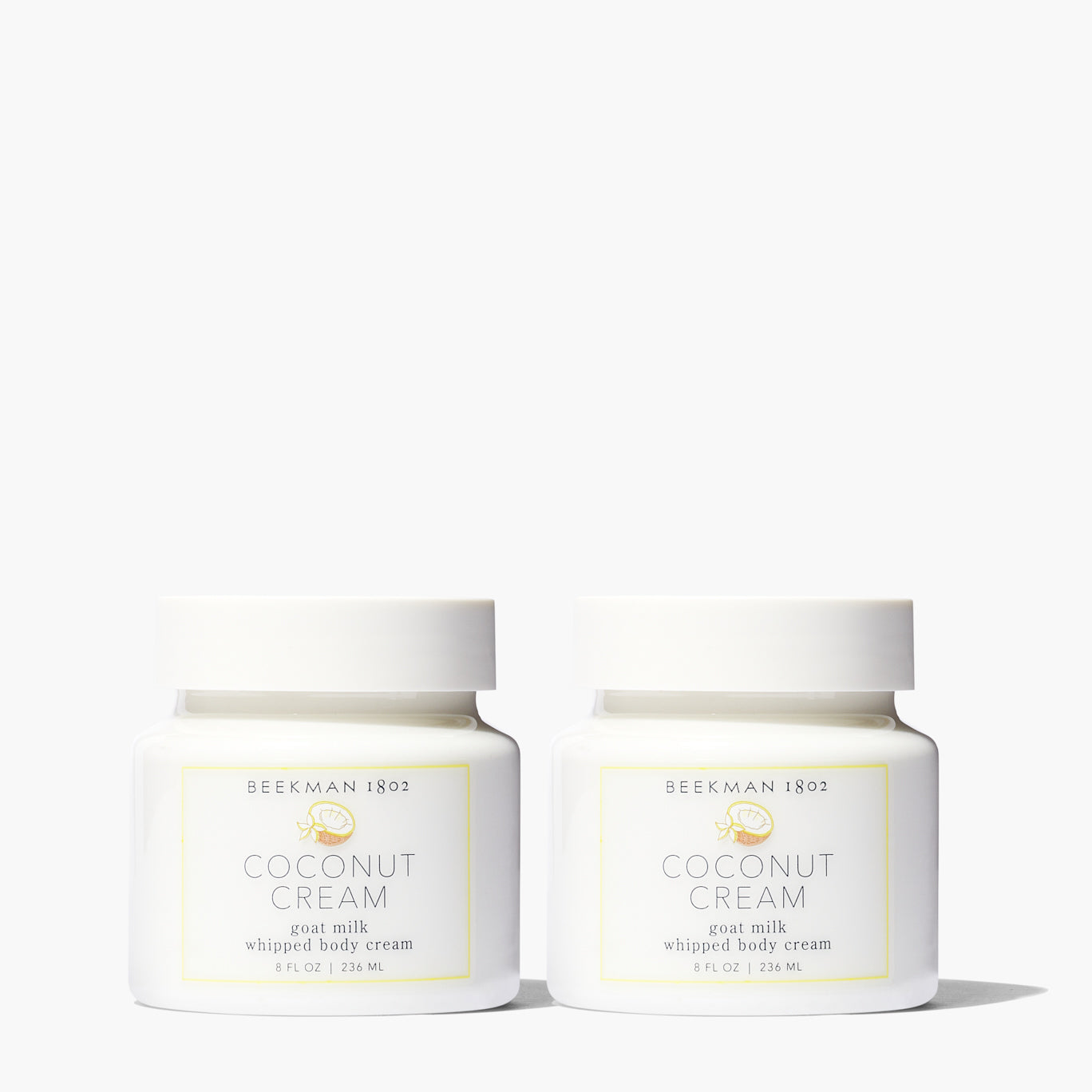 Organic Coconut Cream Whipped Body Butter - Ultra Hydrating Moisturizer for Dry Skin (Set of 2) | Perfect for Daily Skincare Routine & Spa Day at Home