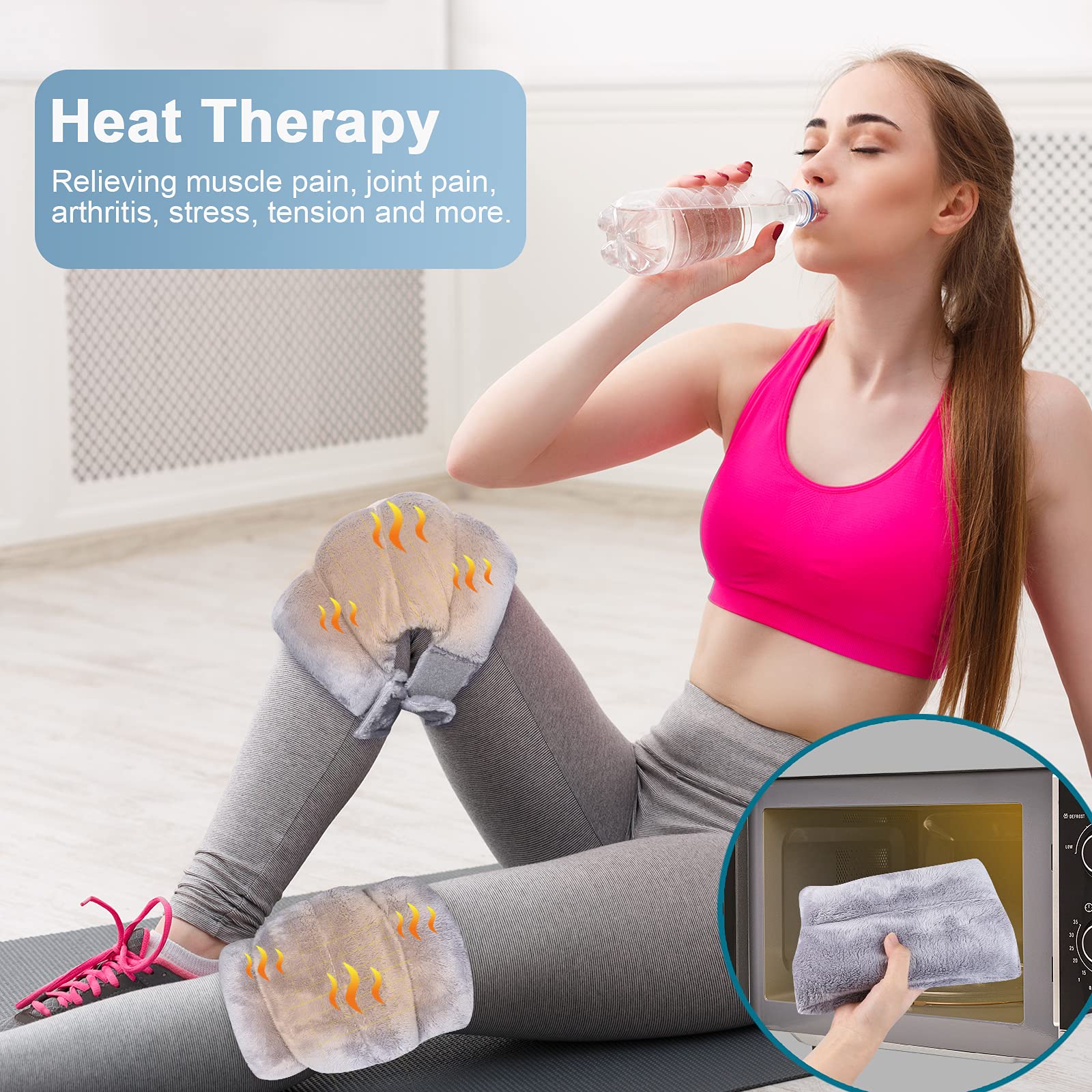 REVIX Microwavable Heating Mittens & Microwave Heating Pad for Pain Relief - Arthritis, Elbow, Muscle & Joint Warmers - 1 Pair for Hand Warmth & Comfort - Perfect for Cold Weather, Arthritis Relief & Relaxation at Home
