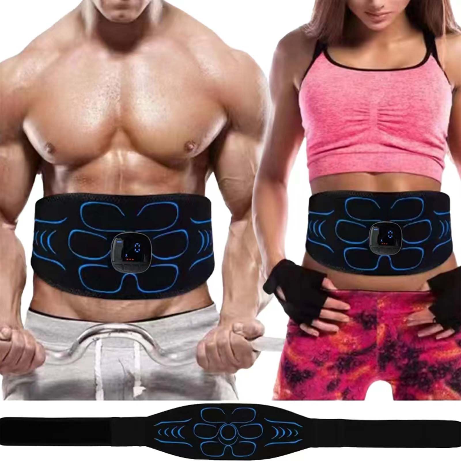 Vital Flex Core Ab Belt Trainer - Portable Abdominal Muscle Toner & Stimulator for Home, Gym & Office - Easy to Use EMS Training Belt for Men & Women - Perfect for Workouts, Postpartum Recovery & Pain Relief