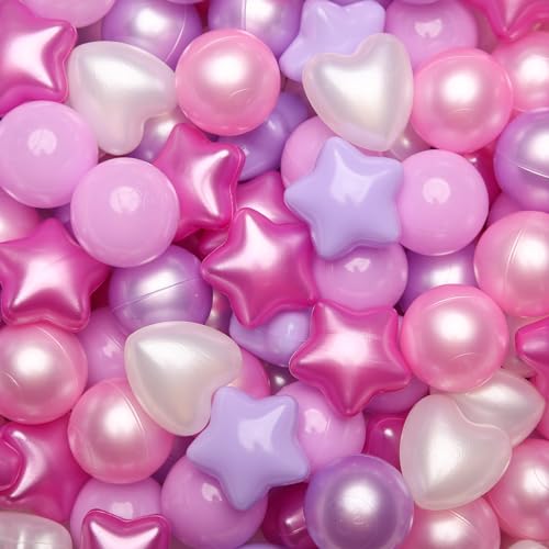 Pearl Pink+Pearl Light Pink+ Purple;Star+Heart Balls