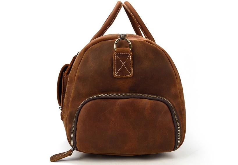 Premium Brown Leather Weekender Bag - Stylish Travel Duffel for Men & Women - Perfect for Weekend Getaways, Business Trips & Gym Essentials
