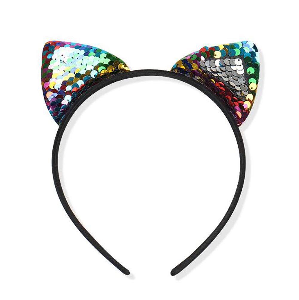 8pcs Sparkling Cat Ear Headbands with Sequins - Cute Hair Hoops for Women & Girls - Perfect for Halloween, Cosplay, Parties & Daily Fashion Accessories