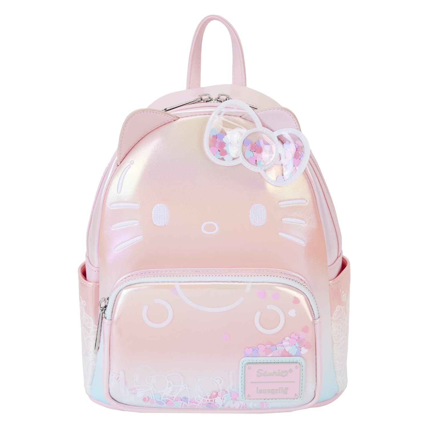 Loungefly Sanrio Hello Kitty 50th Anniversary Clear Backpack - Cute Women's Double Strap Shoulder Bag Purse for School, Travel & Anime Conventions