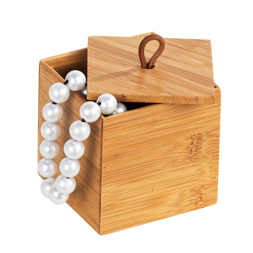 Eco-Friendly Bamboo Storage Box with Lid - Small Size for Home Organization, Jewelry, Office Supplies & Craft Storage | Sustainable & Stylish Home Decor