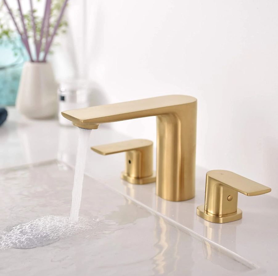 TIMELYSS 3-Hole Widespread Bathroom Vanity Faucet - F13127 - Modern Chrome Finish for Sink, Countertop & Bathroom Decor