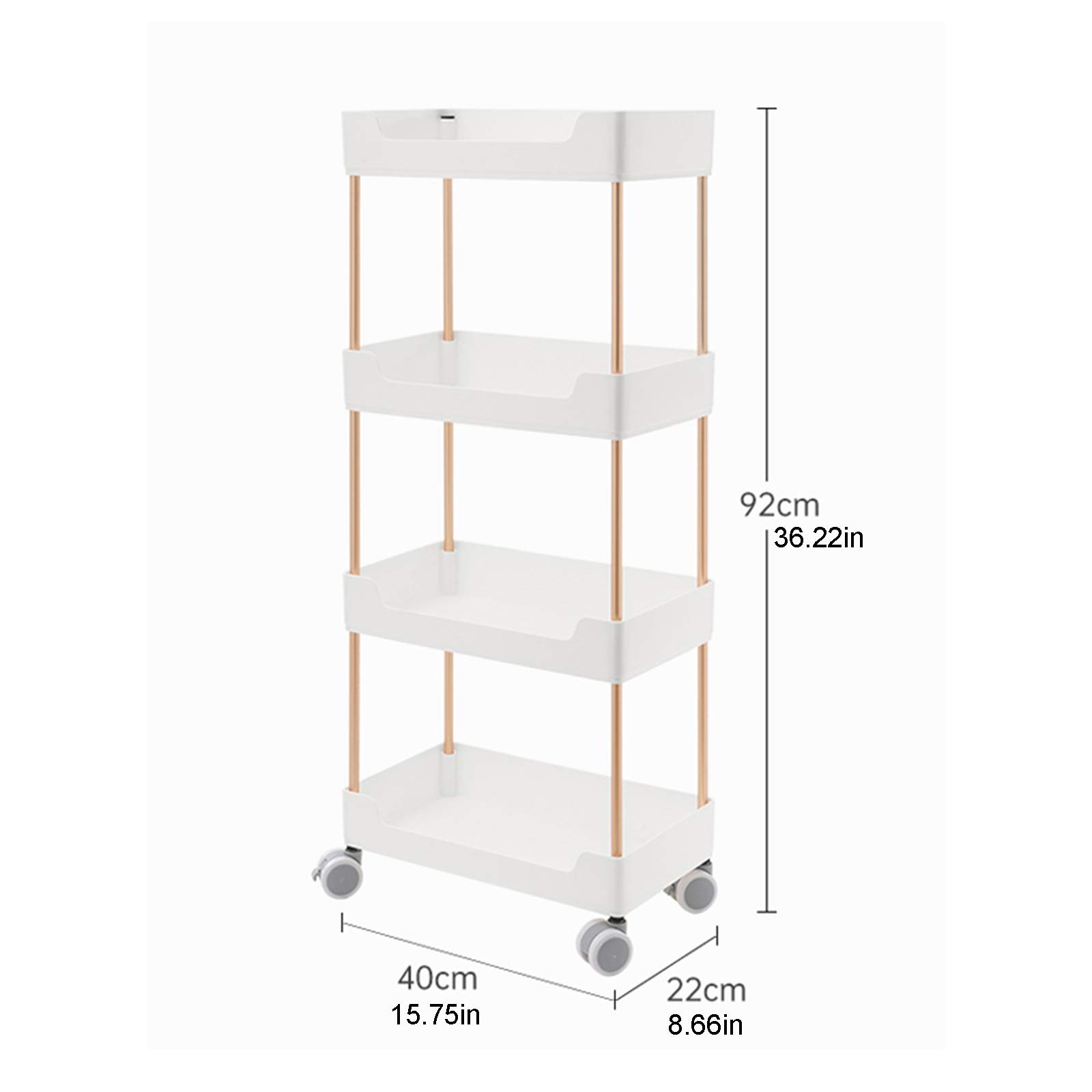 Professional Salon & Spa Rolling Trolley Cart - 4-Tier White Beauty Storage Organizer with Removable Trays & Wheels for Hairdressing, Tattoo Equipment & Cleaning Supplies - Perfect for Salon Stations, Mobile Services & Home Spa Organization