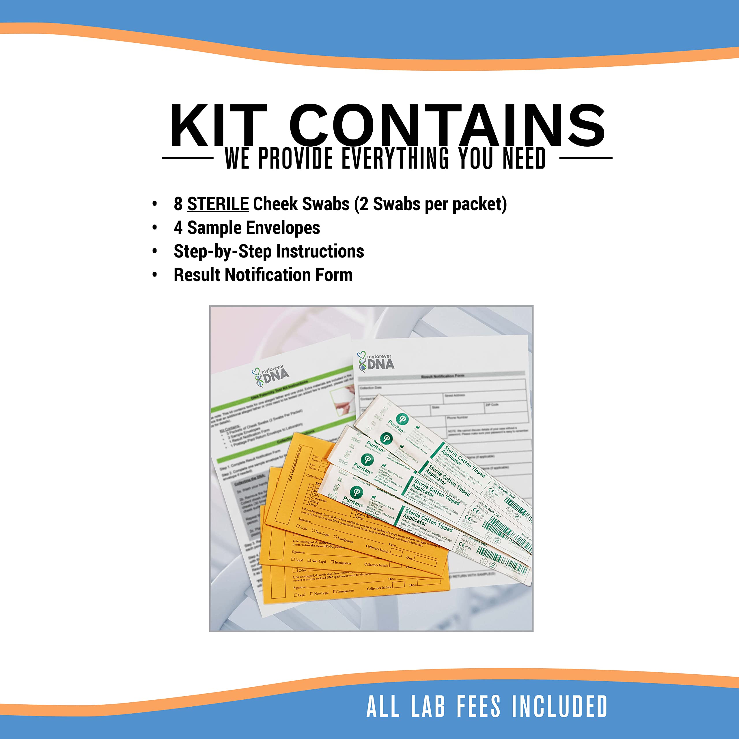 Sibling DNA Test Kit - Accurate & Confidential Genetic Testing for 46 DNA Markers - Includes Lab Fees & Shipping - Perfect for Family Reunions, Legal Proof, and Personal Discovery