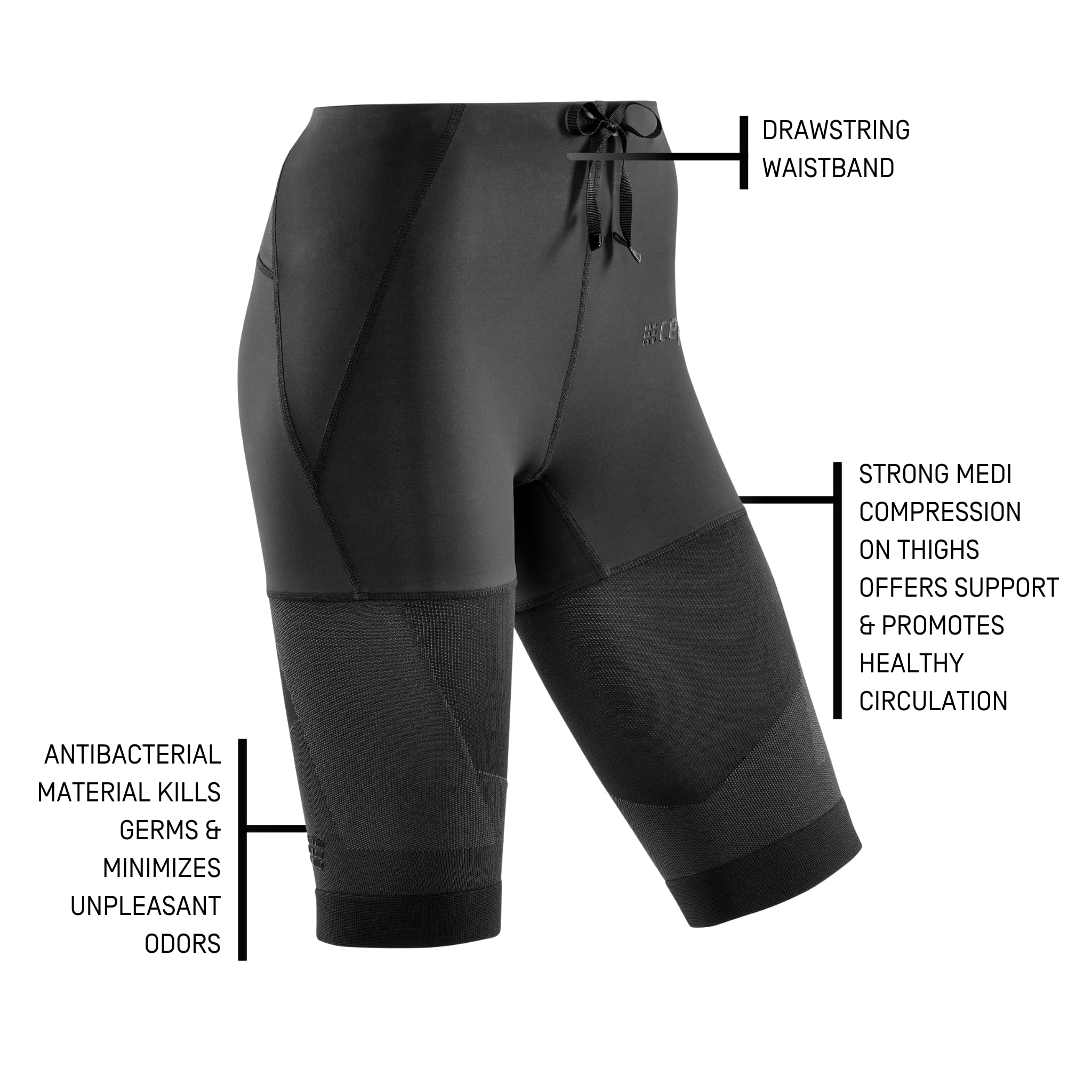 CEP Women's Compression Running Shorts - High-Performance Workout Shorts for Running, Gym & Training - Moisture-Wicking & Breathable for Active Lifestyles