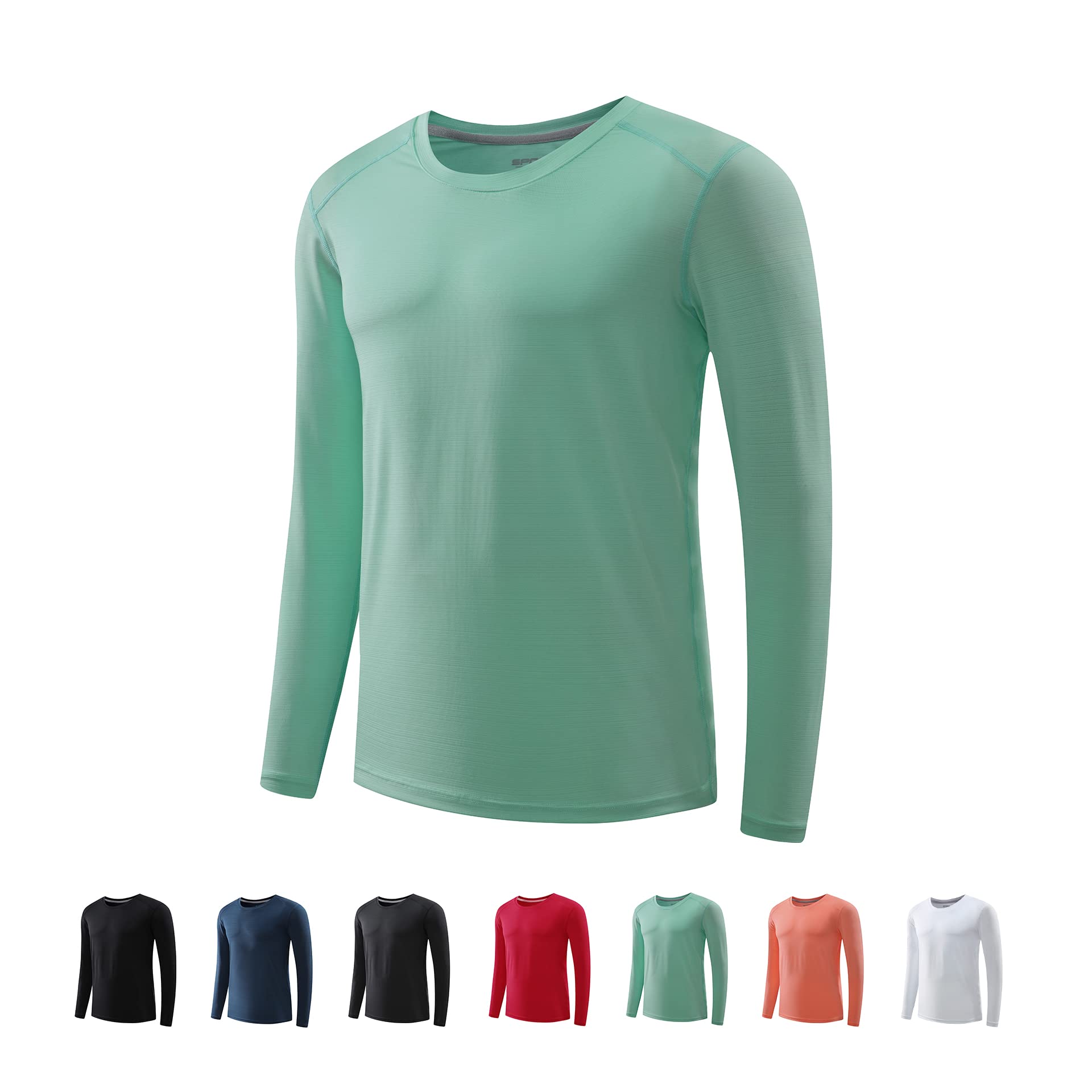 MAXERIA Men's Dry Fit Long Sleeve Workout Shirt - Moisture Wicking Crewneck Athletic Tee for Gym, Running & Outdoor Activities