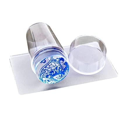 RP MALL Soft Silicone Jelly Nail Stamper & Scraper Set - Professional Nail Art Tool Kit with Lid & Large Scraper for DIY Nail Stamping Plates - Perfect for Salon, Home Manicure & Nail Art Designs