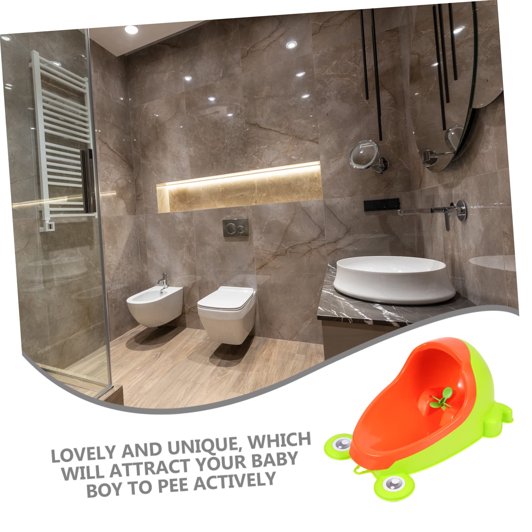 **Andreslad Boys & Girls Potty Training Urinal - Frog Design, Anti-Slip Base, Fun Rotating Windmill - Toddler Toilet for Easy Bathroom Training (Ideal for Home & Travel Use)**
