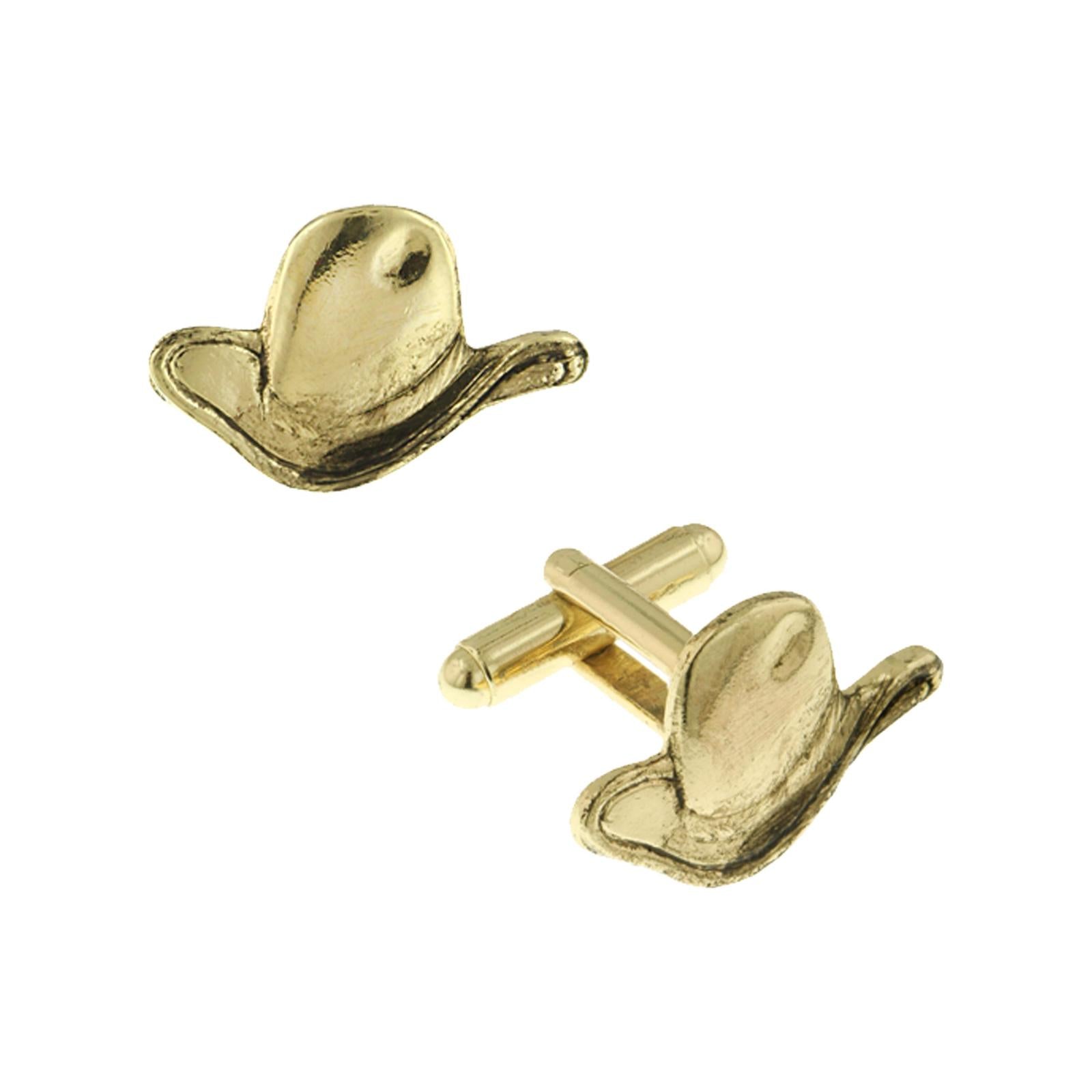 1928 Vintage Cowboy Western Hat Cufflinks for Men - Silver Tone Western Style Jewelry Accessories - Perfect for Weddings, Rodeos & Country Themed Events