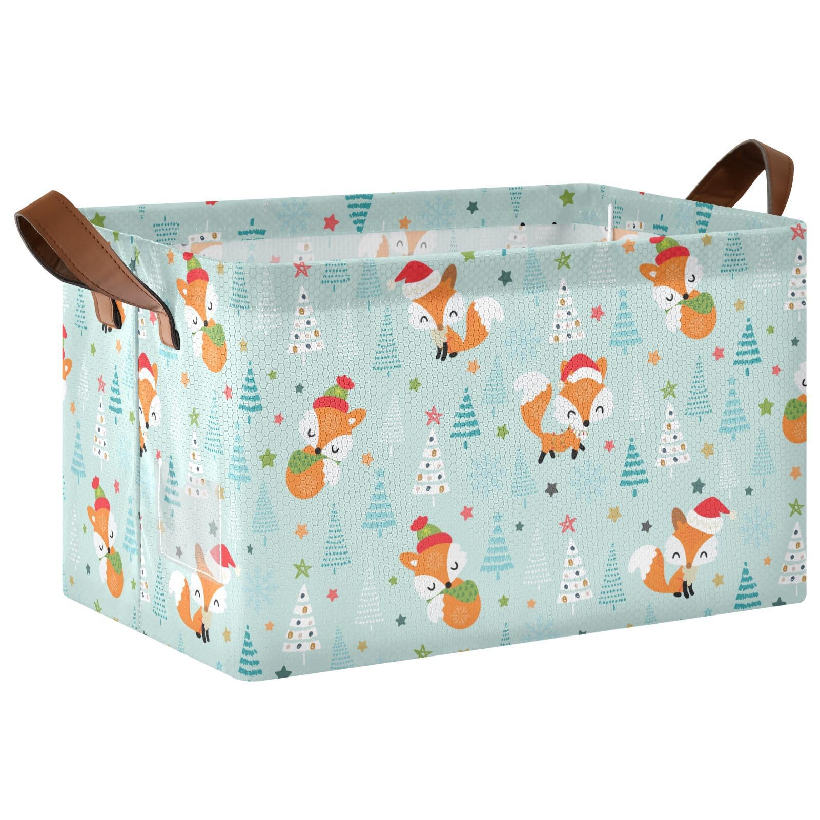2-Pack Fox Storage Bins - Collapsible Fabric Closet Organizers for Clothes & Nursery