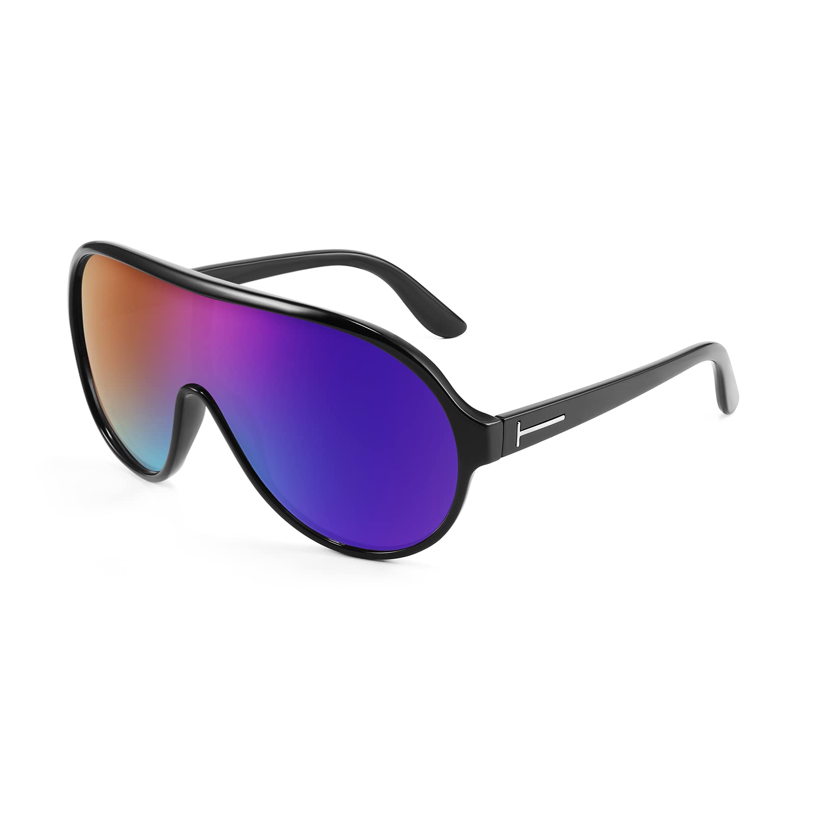 FEISEDY Men's Oversized Aviator Sunglasses - Polarized One Piece Frame for Cycling, Driving & Fishing - UV400 Protection Flat Top Sports Shield Sunglasses B2873 - Perfect for Outdoor Adventures & Summer Fashion