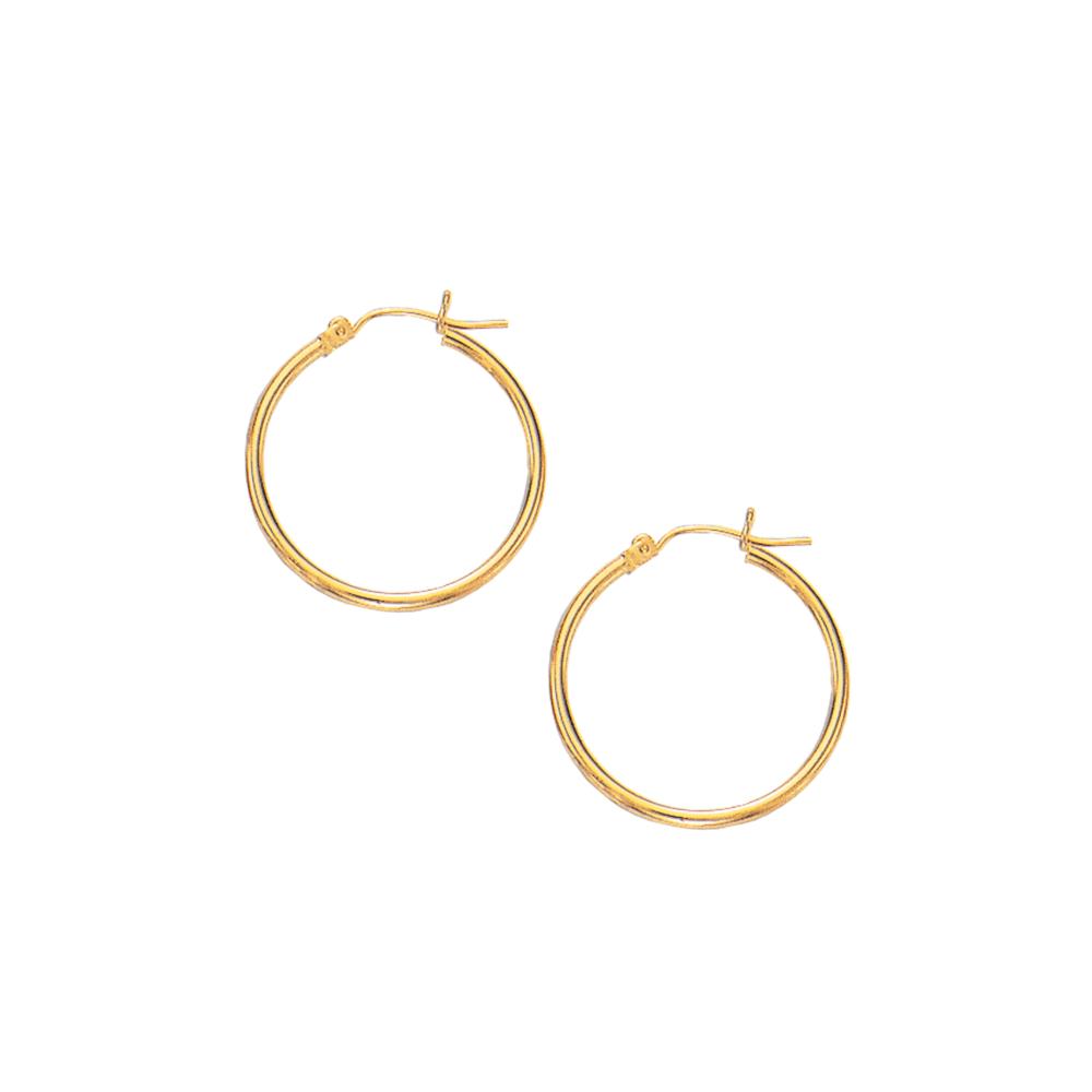 10K Gold 2x25mm Hoop Earrings for Women - Classic Small Gold Hoop Earrings for Everyday Wear, Gift Giving & Special Occasions