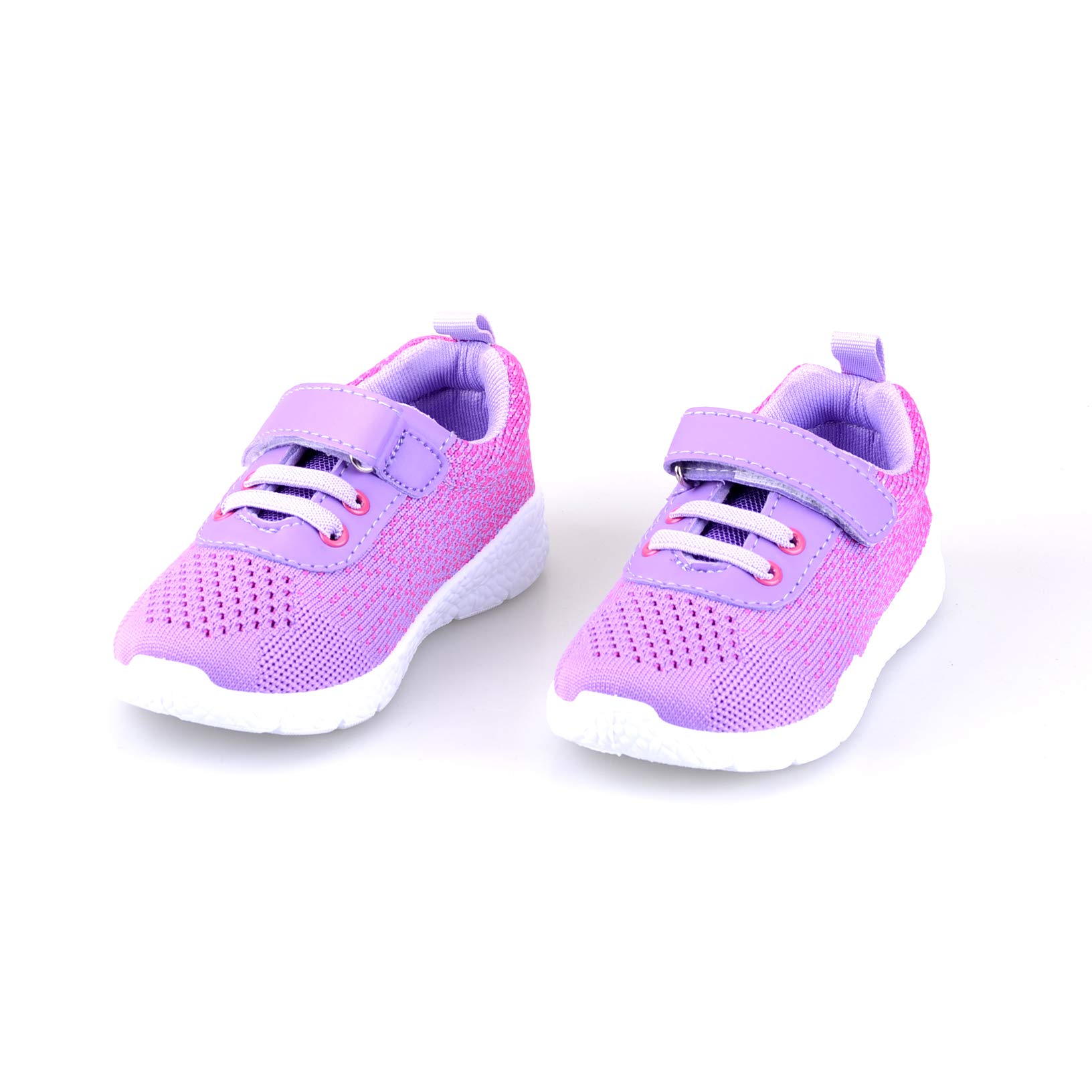 Mallofusa Toddler Running Shoes for Boys & Girls - Lightweight Breathable Sneakers with Washable Straps - Athletic Tennis Shoes for Kids Running & Walking (Purple Pink, Size 7) - Perfect for Playground, School & Daily Activities