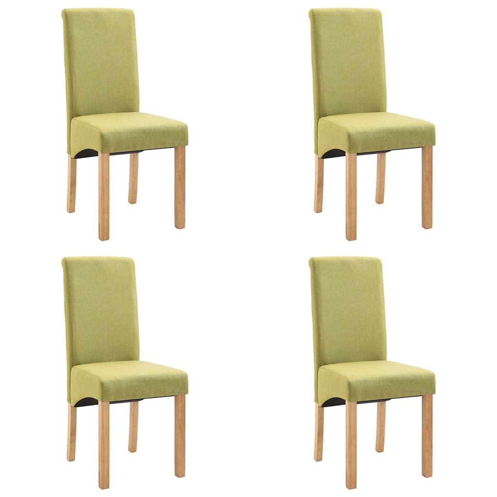 4-Piece Modern Green Fabric Dining Chairs Set - Comfortable Kitchen Chairs for Dining Room, Living Room, Bedroom & Restaurant Use