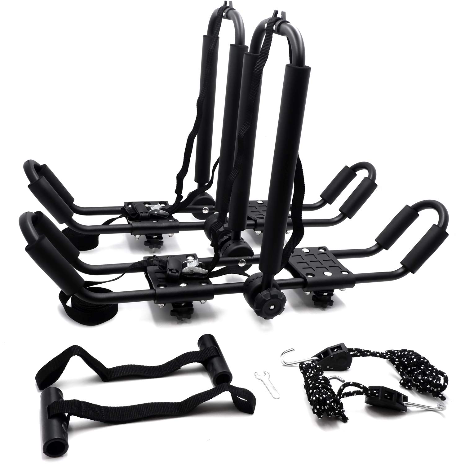 XKMT Black 3-in-1 Universal Kayak Carrier - J-Shaped Foldable Roof Rack for Car & SUV - Compatible with Canoe, SUP & Kayaks | Perfect for Outdoor Adventures, Water Sports & Travel