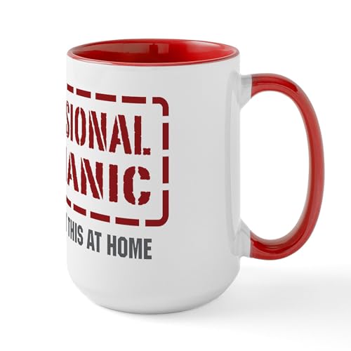 White/Red Inside - Professional Mechanic Large Mug