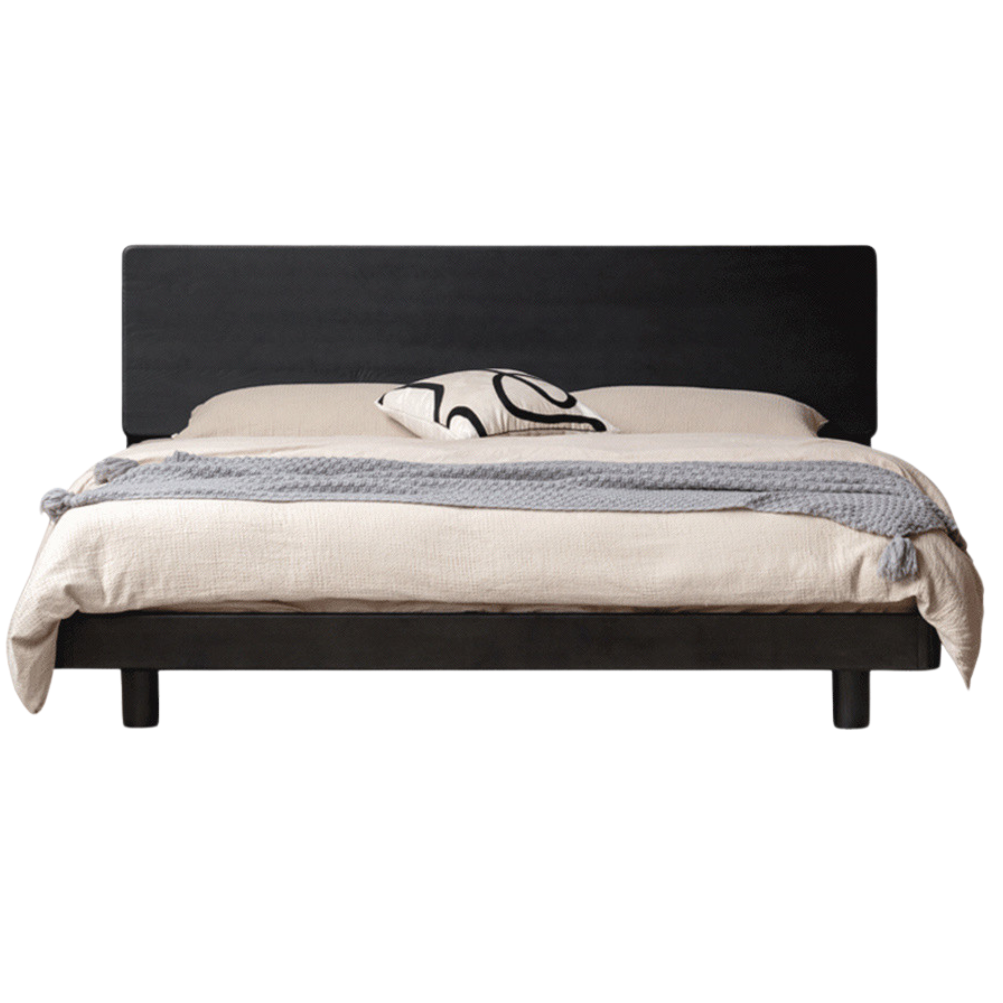 Solid Oak Wood Luminous Floating Bed Frame - Modern Platform Bed with LED Lighting for Bedroom, Guest Room or Dorm