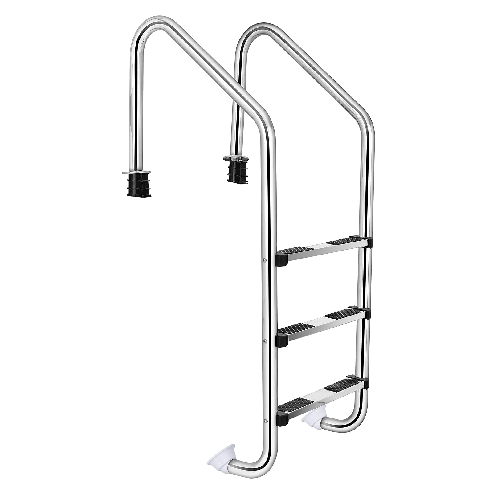 Goplus 3-Step Stainless Steel Swimming Pool Ladder for In-Ground Pools | Heavy Duty Non-Slip Design | Easy Assembly | Indoor & Outdoor Use | Perfect for Backyard, Community, and Resort Pools