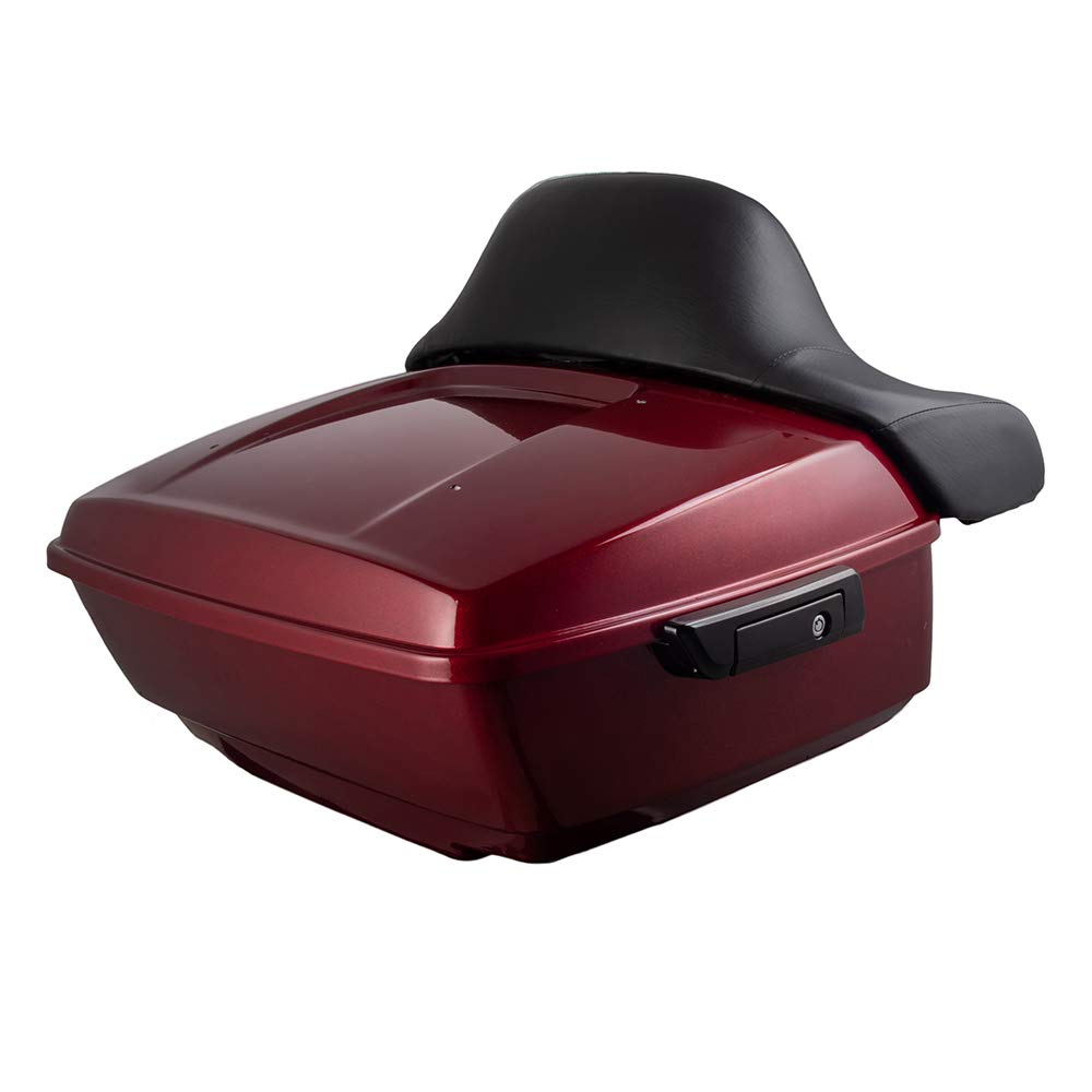 Harley Tour Pack King Tour Pack for 2014+ Harley Touring Motorcycles - Hard Candy Hot Rod Red Flake Top Lid (No Flame Mark) | Premium Motorcycle Luggage for Long Rides & Road Trips