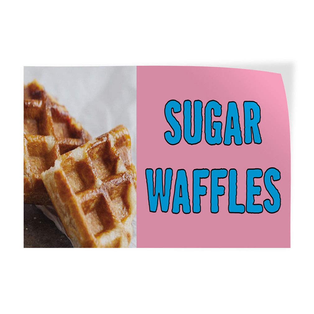 Premium Sugar Waffles Vinyl Decal Sticker - 8 Inch Indoor Store Sign - Durable Wall Art for Cafes, Bakeries & Home Decor