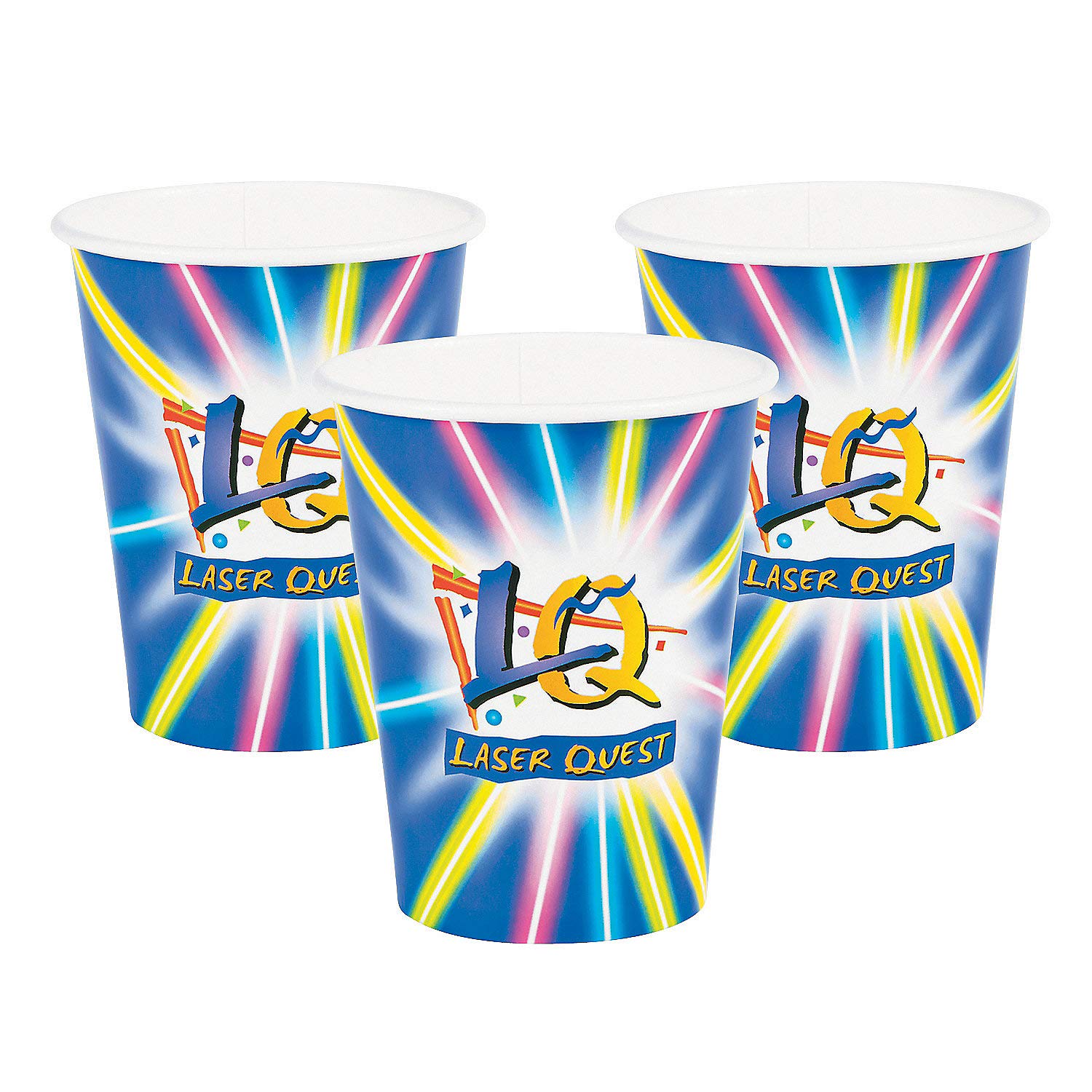 Fun Express Bulk Laser Tag Party Paper Cups - 250 Count Disposable Cups for Birthday Parties, Game Nights & Events - Perfect for Kids, Teens & Adults