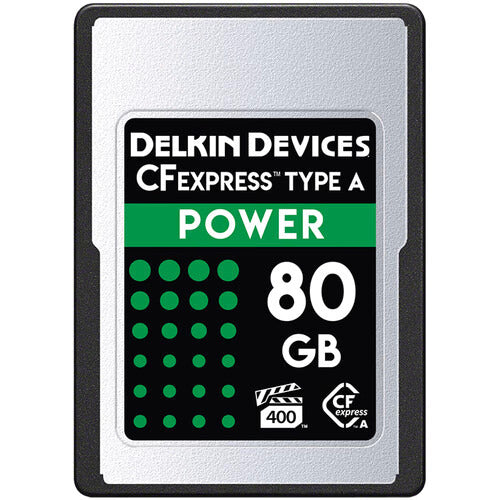 Delkin DCFXAPWR80 80GB POWER CFexpress Type A Memory Card - High-Speed Performance for Professional Cameras, 4K Video & Photography - Perfect for Sony Alpha, Canon EOS & Nikon Z Series