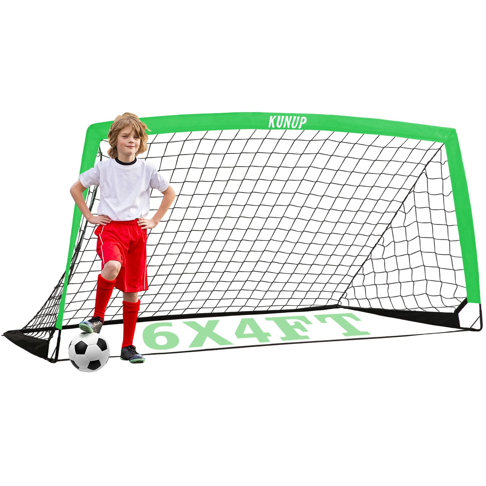 Best Foldable Soccer Goals for Kids & Adults - 5x3, 6x4, 9x5FT Portable Soccer Nets with Carrying Bag - Perfect for Backyard Training, Youth Soccer Practice & Outdoor Sports Games