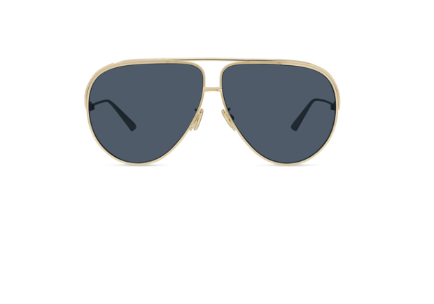 Christian Dior A1U B0B0 Light Nickel-Tin Blue Oval Women's Sunglasses - Stylish UV Protection for Beach, Driving & Outdoor Activities