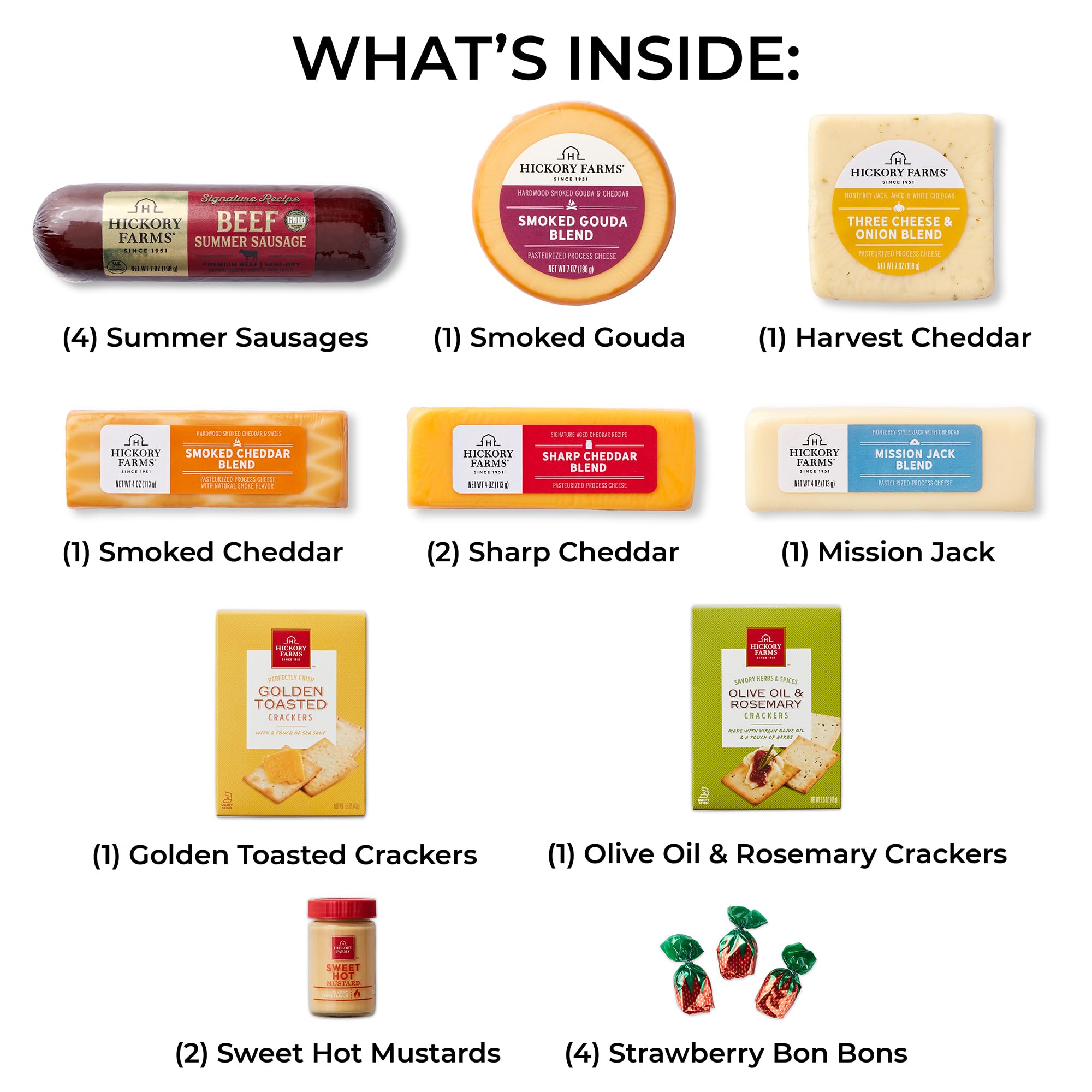 Premium Hickory Farms Extra Large Beef & Cheese Gift Basket - Gourmet Charcuterie Board with Sausage, Cheese & Snacks | Perfect for Christmas, Holidays, Housewarming, Father's Day, Mother's Day & Sympathy Gifts | Ideal for Parties, Family Gatherings & Corporate Events