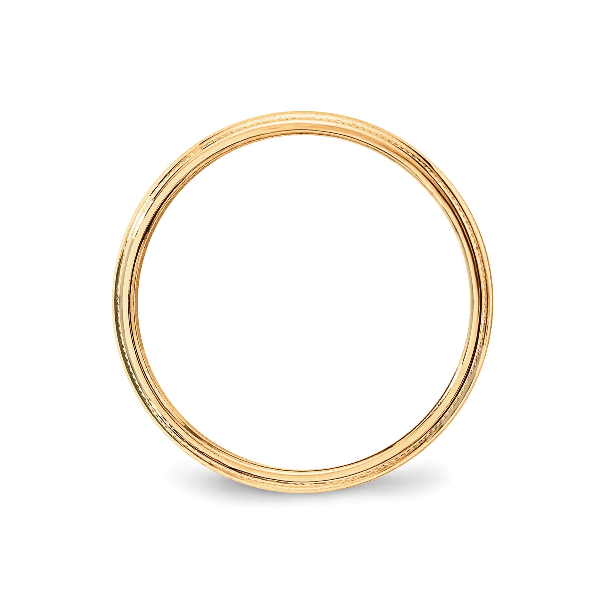 14k Yellow Gold 3mm LTW Milgrain Band - Size 11 - Elegant Wedding Ring
