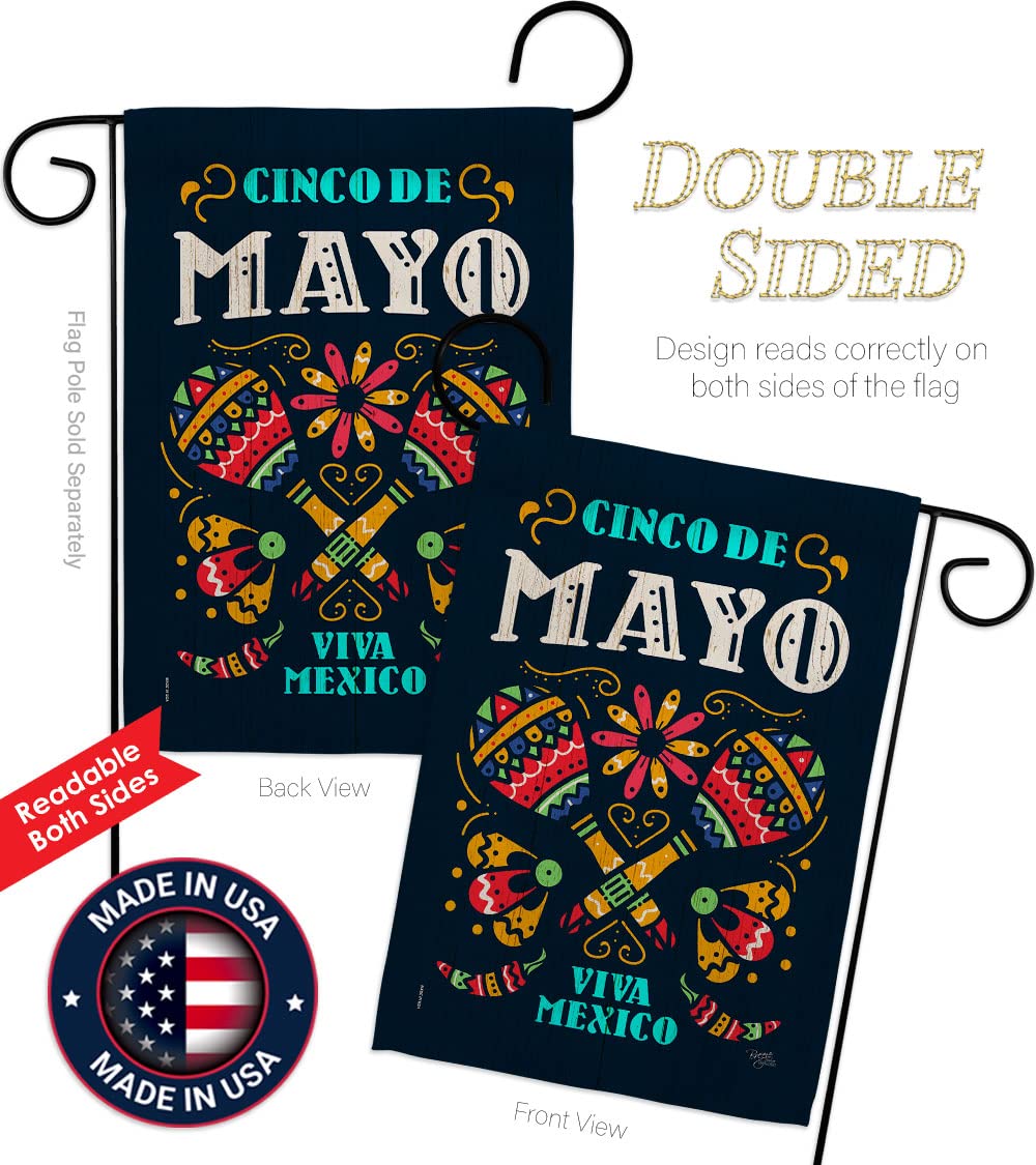 Viva Mexico Garden Flag Set - Cinco de Mayo Party Decor for Outdoor & Yard