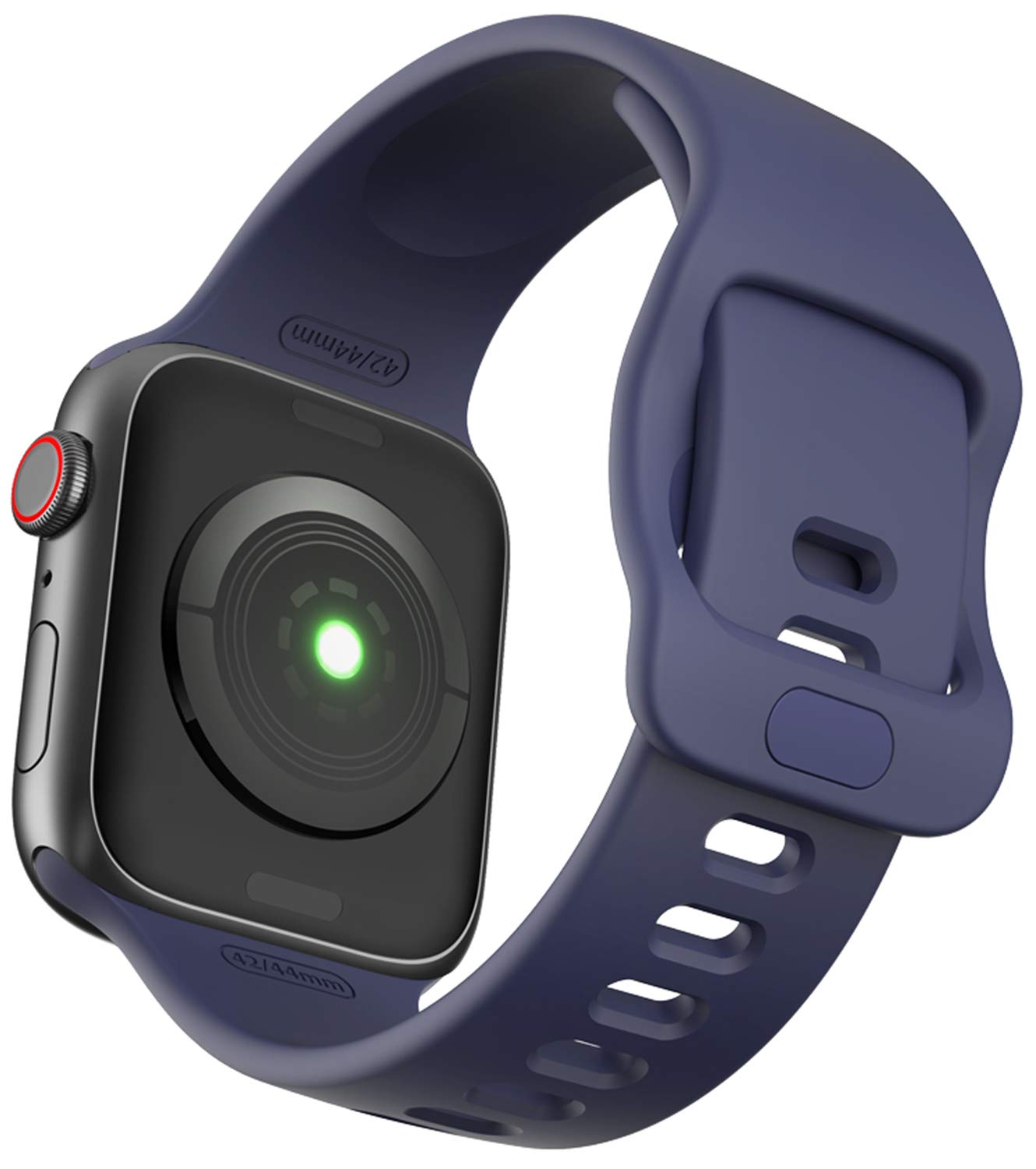 Premium Soft Silicone Sport Bands for Apple Watch 38mm 40mm 41mm 42mm 44mm 45mm - Comfortable Replacement Strap Compatible with iWatch SE & Series 7/6/5/4/3/2/1 - Perfect for Workouts, Running & Daily Wear (Midnight Blue, 42/44mm)