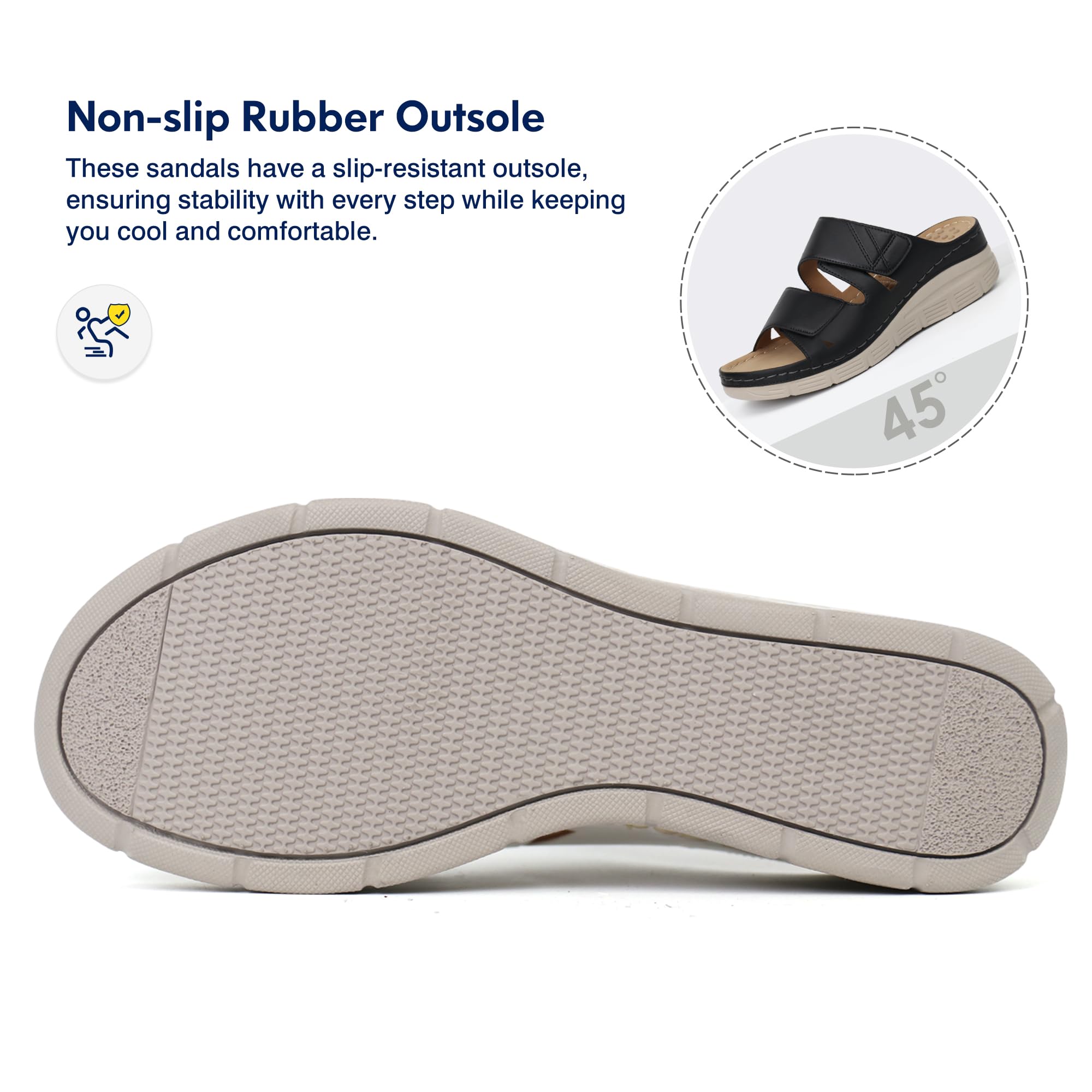 Ortho+rest Women's Arch Support Slides - Orthotic Walking Sandals for Plantar Fasciitis & Foot Pain Relief - Comfortable Orthopedic Sandals for Daily Wear, Work & Travel