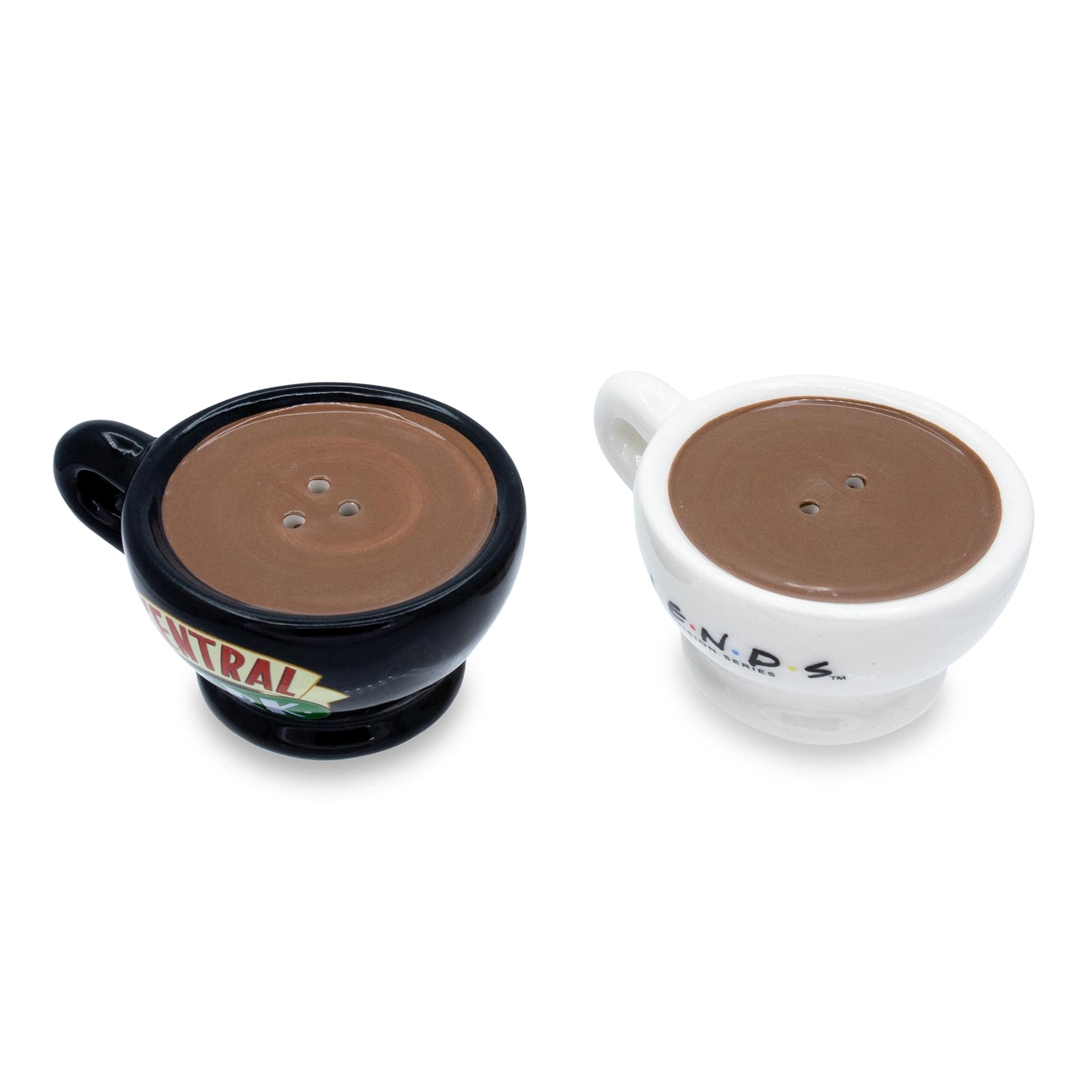 Friends Central Perk Ceramic Salt and Pepper Shaker Set - Silver Buffalo Official Merchandise - Perfect for Coffee Lovers and TV Show Fans - Great for Kitchen, Dining Table, and Themed Parties