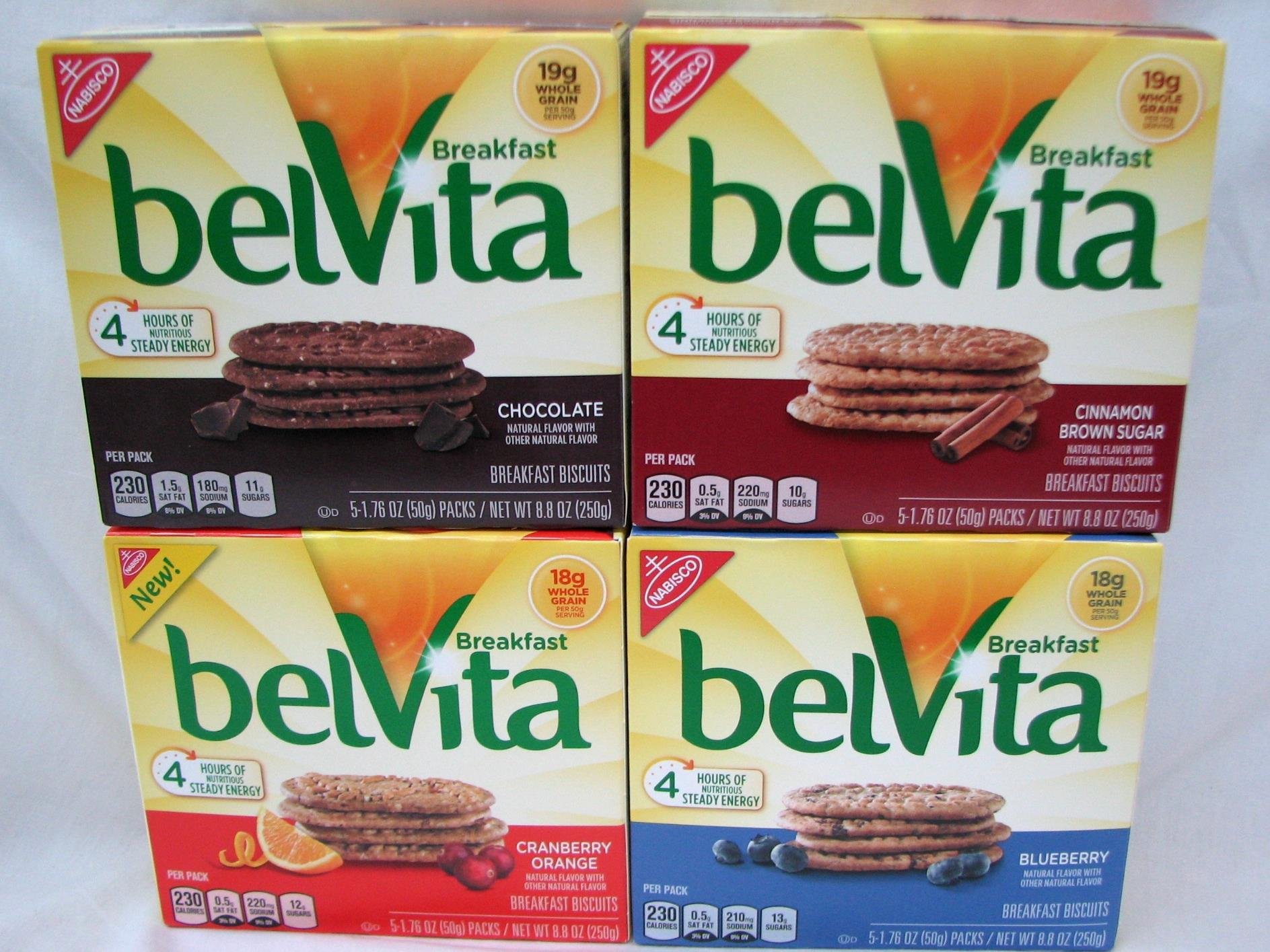 Nabisco Belvita Breakfast Biscuits Variety Pack - 4 Flavors | Soft Baked Breakfast Cookies | High in Whole Grain & Fiber | Perfect for On-the-Go Snacking, Office Breakfast or School Lunch