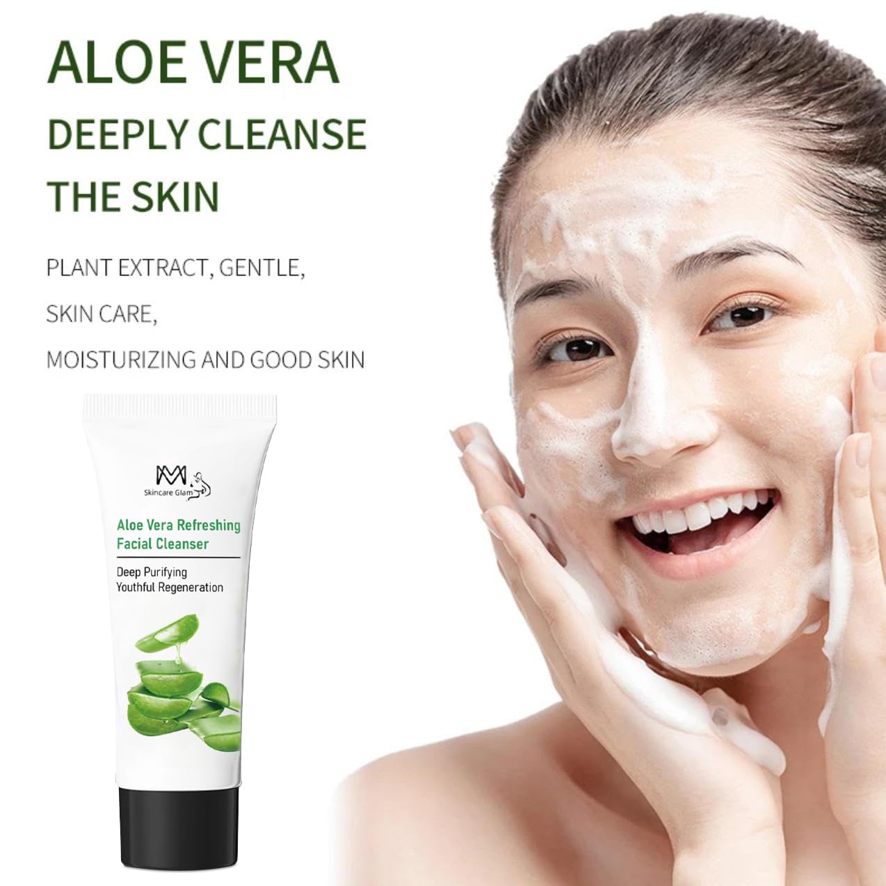 MM Natural Skincare Aloe Vera Face Wash - Deep Cleansing & Hydrating Korean Formula for Radiant Skin | Removes Impurities, Controls Oil & Soothes Sensitive Skin | Anti-Aging Benefits with Organic Aloe | Perfect for Daily Skincare Routine & Post-Workout Refresh