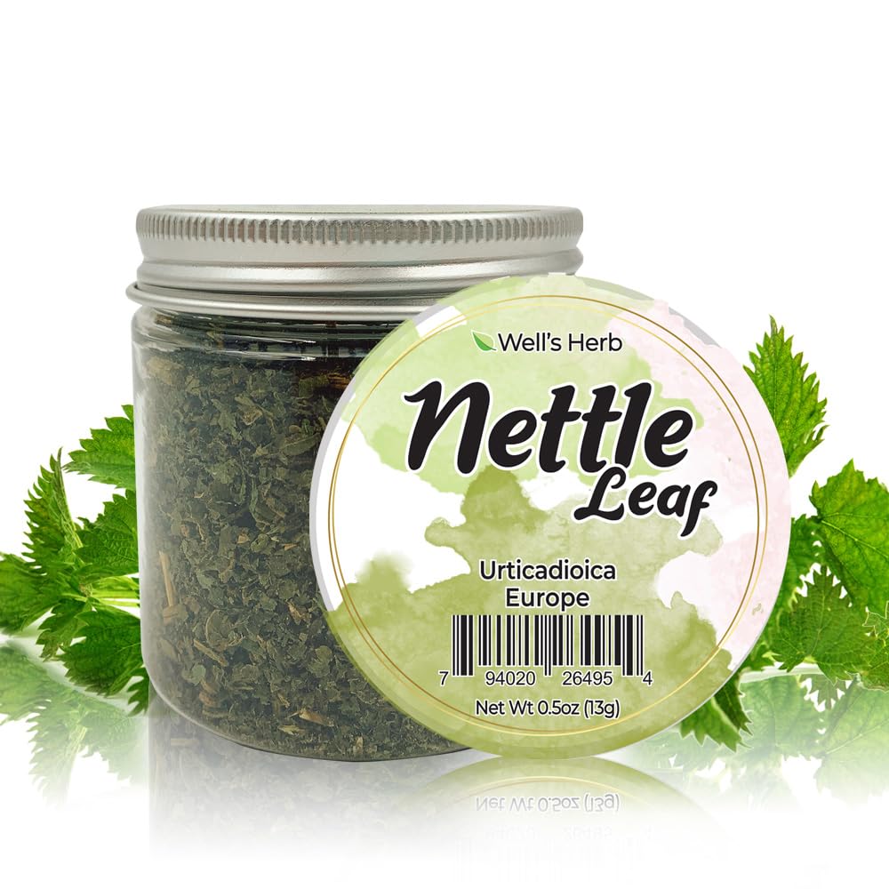 Wells Oil Dried Nettle Leaf Herb 0.5 oz - 100% Pure Natural for Hair Growth & Skin Care - Organic DIY Herbal Remedy - Perfect for Homemade Shampoos, Teas & Beauty Treatments